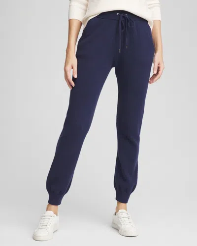 Chico's Luxe Cashmere-blend Ankle Jogger Pants In Blue Size 12 |  Zenergy In Passport Blue