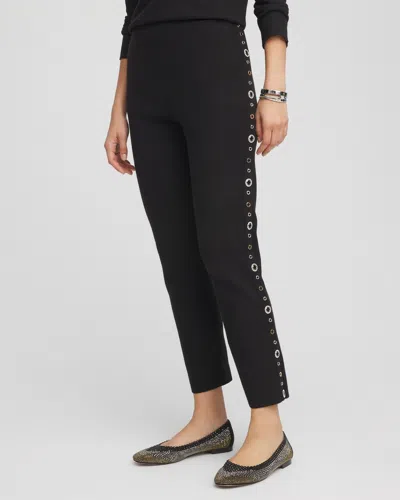 Chico's Luxe Cashmere Blend Embellished Ankle Pants In Black Size 12 |  Zenergy