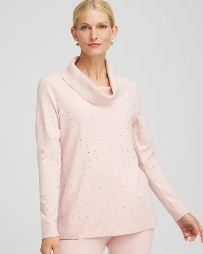 Chico's Luxe Diamante Cowlneck Tunic In Pink