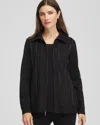 Chico's Luxe Diamante Zip Cardigan Sweater In Black In Black
