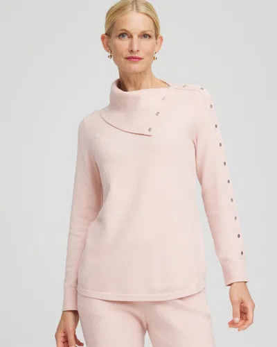 Chico's Luxe Envelope Neck Sweater In Pink