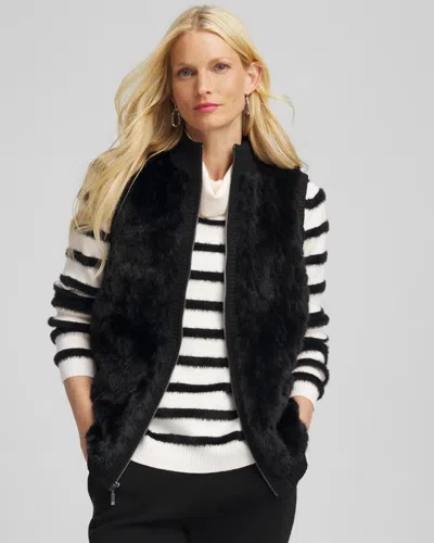 Chico's Luxe Faux Fur Jacket In Black