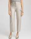 Chico's Luxe Foil Cashmere Blend Cargo Pants In Tan Size 12 |  Zenergy In Tibet Taupe Heather