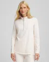 Chico's Luxe Half-zip Pullover Top In Cream In White
