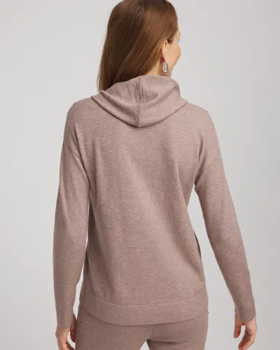Chico's Luxe Rhinestone Sweater In Taupe In Brown