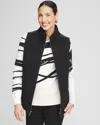 Chico's Luxe Ribbed-knit Puffer Vest In Black Size Medium |  Zenergy In Black