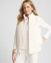 Chico's Luxe Ribbed-knit Puffer Vest In English Cream Size Xl |  Zenergy In English Cream