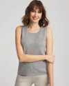 Chico's Luxe Scoop-neck Tank Top In Gray Size 0/2 |  Zenergy In Moon Shade Gray Heather