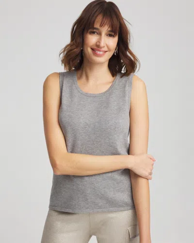 Chico's Luxe Scoop-neck Tank Top In Gray Size 0/2 |  Zenergy In Moon Shade Gray Heather