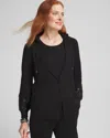 Chico's Luxe Sequined Sweater Blazer In Black Size 12/14 |  Zenergy In Black
