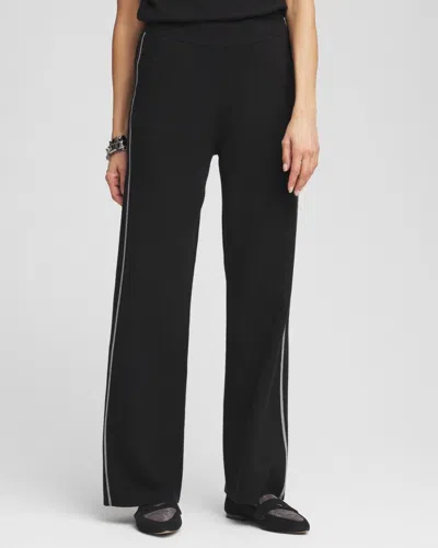Chico's Luxe Side Stripe Ankle Pants In Black Size 12 |  Zenergy
