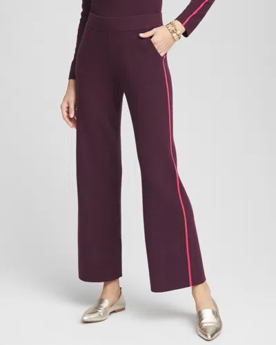 Chico's Luxe Side Stripe Ankle Pants In Purple Size 16 |  Zenergy In Deep Raisin