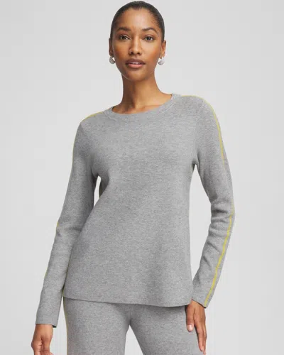 Chico's Luxe Side Stripe Top In Gray Size 20/22 |  Zenergy In Moon Shade Gray Heather