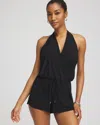 Chico's Magicsuit Solid Bianca One Piece Swim Dress In Black Size 14 |  In Black