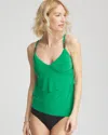 Chico's Magicsuit Solid Elsa Tankini In Green In Green