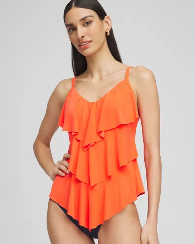 Chico's Magicsuit Solid Rita Tankini Top In Orange Size 8 |