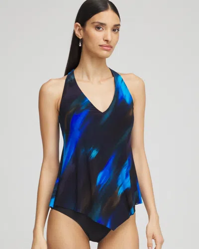 Chico's Magicsuit Swipe Right Tankini Top In Black Size 10 |  In Black/multi