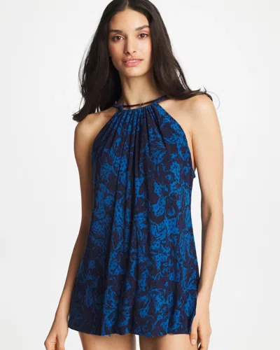 Chico's Magicsuit Swoon Parker Swim Dress In Blue