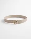 Chico's Matte Cc Logo Sretch Belt In English Cream Size Small |  In English Cream