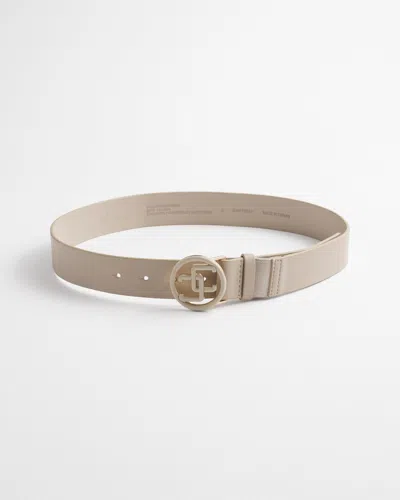 Chico's Matte Cc Logo Sretch Belt In English Cream Size Small |