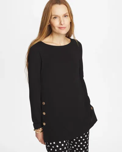 Chico's Matte Jersey Button Tunic In Black