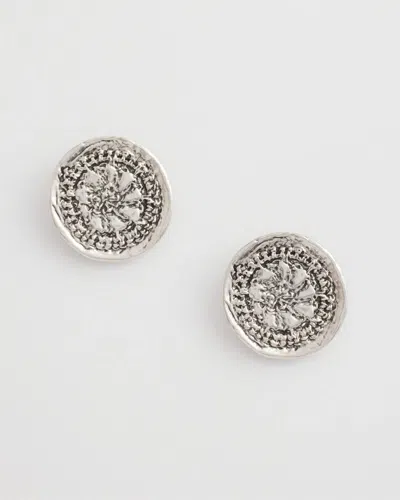 Chico's Medallion Earrings In Metallic In Silver