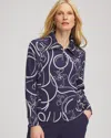 Chico's Melody Half Zip Jacket In Blue