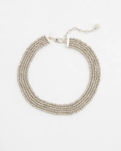Chico's Mesh Collar Necklace |  In Silver