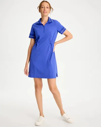 Chico's Mesh Trim Dress In Amparo Blue