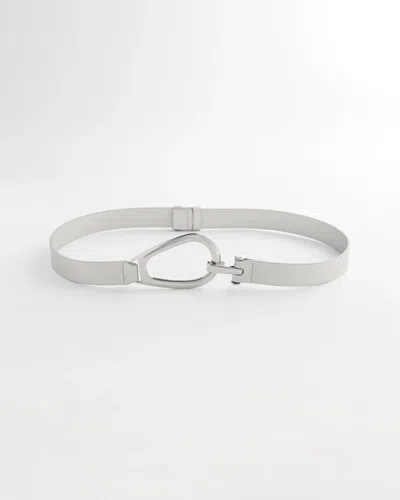 Chico's Metallic Interlock Belt In Silver
