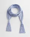 Shop Chico's Metallic Knit Skinny Scarf In Blue |  In Blue Muse