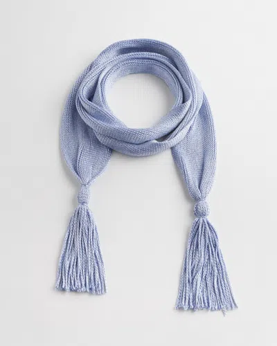 Chico's Metallic Knit Skinny Scarf In Blue |  In Blue Muse