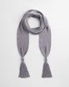 Chico's Metallic Knit Skinny Scarf In Moon Shade Gray |  In Moon Shade Gray