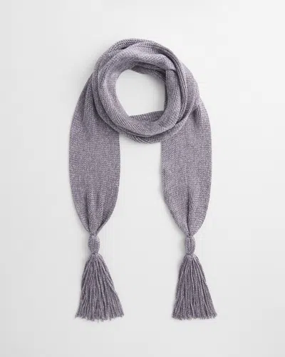 Chico's Metallic Knit Skinny Scarf In Moon Shade Gray |
