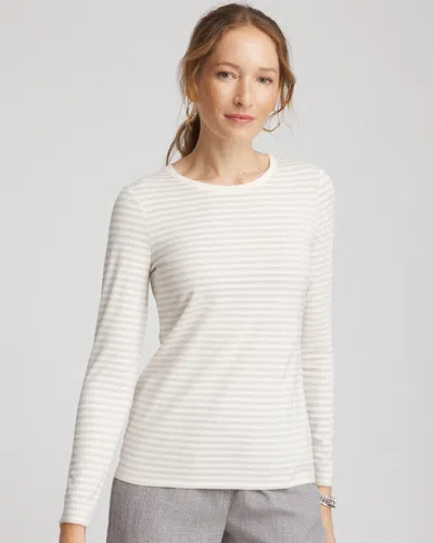 Chico's Metallic Layering Tee In Cream In White