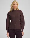 Chico's Metallic Ribbed Pullover In Night Bloom In Brown