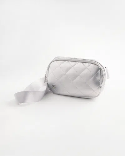 Chico's Metallic Silver Quilted Belt Bag |
