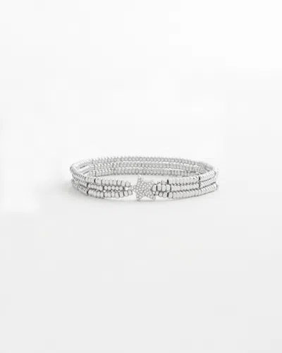 Chico's Micro Pavé Star Stretch Bracelet |  In Silver