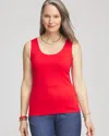 Chico's Microfiber Tank In Carmine Red