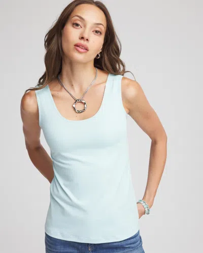 Chico's Microfiber Tank In Blue Menthe