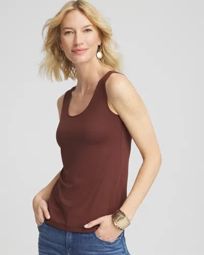 Chico's Microfiber Tank In Cacao In Brown