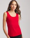 Chico's Microfiber Tank In Carmine Red In Red