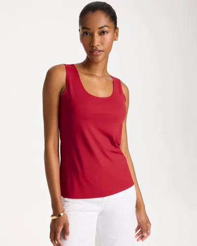 Chico's Microfiber Tank In Cherry Lush In Red
