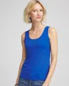 Chico's Microfiber Tank In Cobalt Stone In Blue