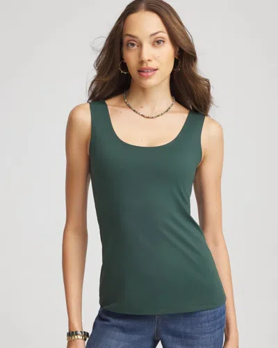 Chico's Microfiber Tank In Darkest Spruce In Green