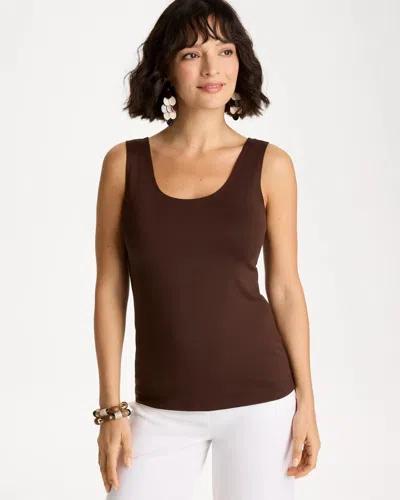 Chico's Microfiber Tank In Deep Brown