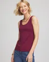 Chico's Microfiber Tank In Deep Chianti In Burgundy