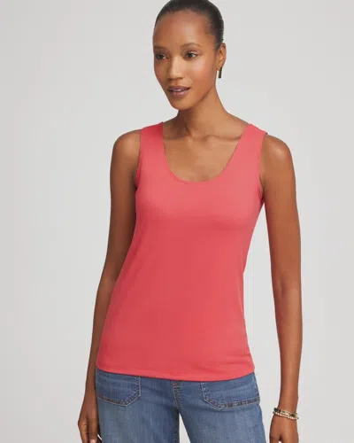 Chico's Microfiber Tank In Folkloric Red