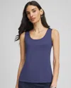 Chico's Microfiber Tank In Indigo Sky In Blue