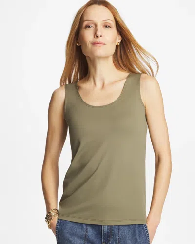Chico's Microfiber Tank In Lichen In Green